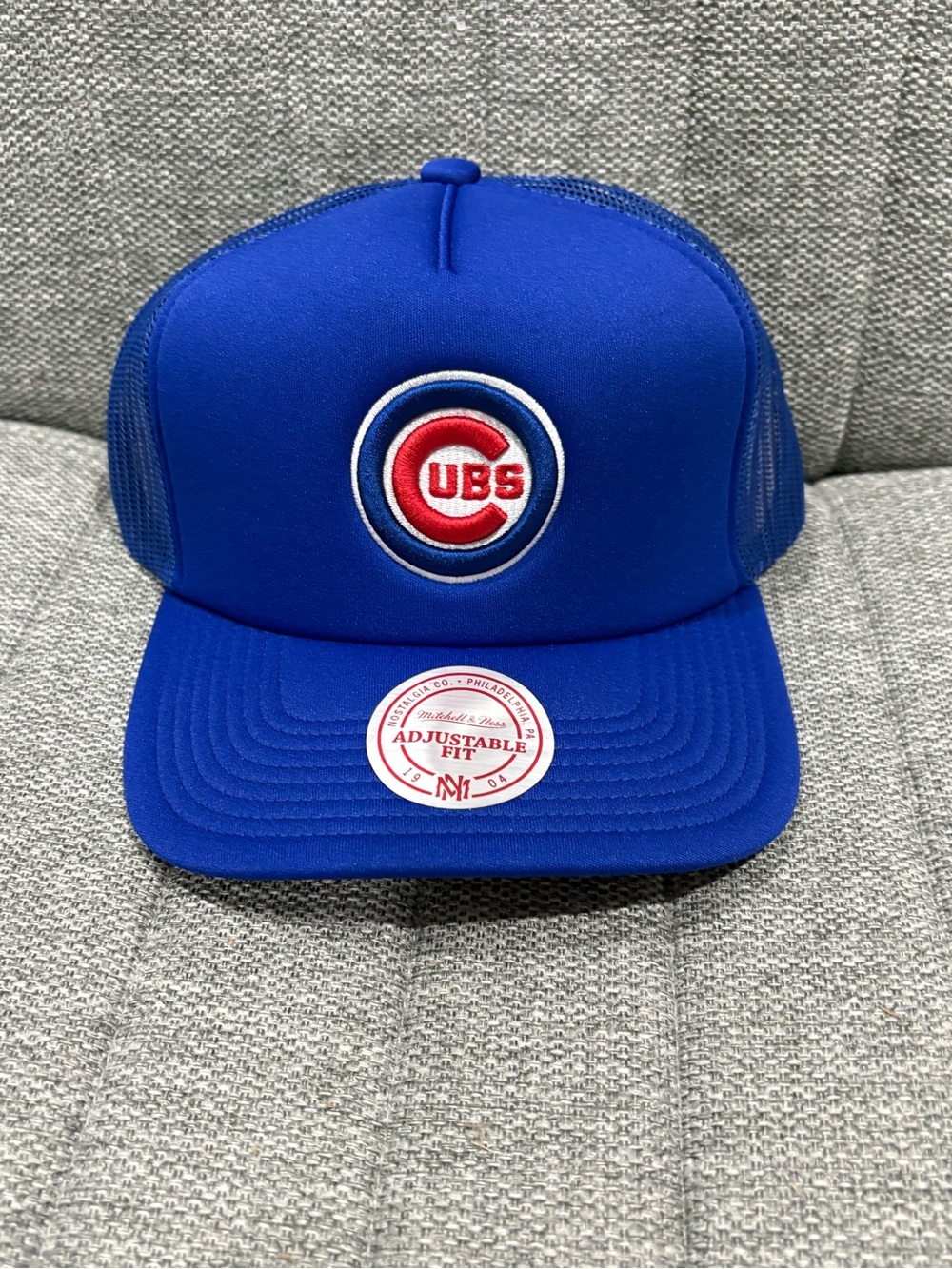 Chicago Cubs Blue Hat with Red & White Logo by mitchell & ness